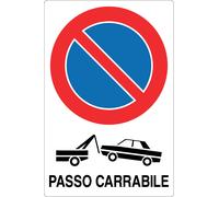 M-ITALY CARTELLO SEGNALETICO - PASSO CARRABILE - Segnale