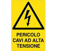 M-ITALY CARTELLO SEGNALETICO - PERICOLO CAVI AD ALTA TENSIONE - Segnale