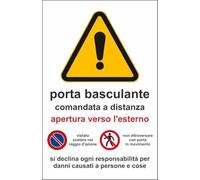 M-ITALY CARTELLO SEGNALETICO - PORTA AUTOMATICA BASCULANTE - Adesivo Extra Resistente, Pannello in Forex, Pannello In Alluminio (Alluminio, 20x31 cm)