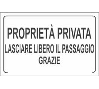 M-ITALY CARTELLO SEGNALETICO - PROPRIETA' PRIVATA lasciare libero il passaggio SCRITTA - Adesivo Extra Resistente, Pannello in Forex, Pannello In Alluminio (20x31, Adesivo)
