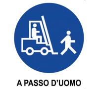 M-ITALY CARTELLO SEGNALETICO QUADRATO - A PASSO D'UOMO - Adesivo Extra Resistente, Pannello in Forex, Pannello In Alluminio (Plastica, 10x10 cm)