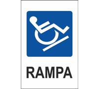 M-ITALY CARTELLO SEGNALETICO - RAMPA - Adesivo Extra Resistente, Pannello in Forex, Pannello In Alluminio (30x42, Alluminio)