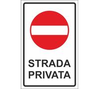 M-ITALY CARTELLO SEGNALETICO - strada privata - Adesivo Extra Resistente, Pannello in Forex, Pannello In Alluminio (15x10, Plastica)