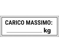 M-ITALY CARTELLO SEGNALETICO UNI - Carico massimo mod3 - Adesivo Extra Resistente, Pannello in Forex, Pannello In Alluminio (Adesivo, 30x12 cm)