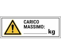 M-ITALY CARTELLO SEGNALETICO UNI - Carico massimo mod4 - Adesivo Extra Resistente, Pannello in Forex, Pannello In Alluminio (Plastica, 30x12 cm)