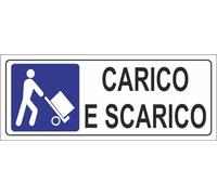 M-ITALY CARTELLO SEGNALETICO UNI - carico scarico - Adesivo Extra Resistente, Pannello in Forex, Pannello In Alluminio (30x12, Plastica)