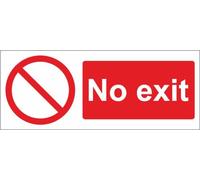 M-ITALY CARTELLO SEGNALETICO UNI - No Exit - Adesivo Extra Resistente, Pannello in Forex, Pannello In Alluminio (15x6, Adesivo)