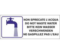 M-ITALY CARTELLO SEGNALETICO UNI - NON SPRECATE L'ACQUA mod 2