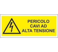 M-ITALY CARTELLO SEGNALETICO UNI - PERICOLO CAVI AD ALTA TENSIONE