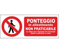 M-ITALY CARTELLO SEGNALETICO UNI - PERICOLO PONTEGGIO IN ALLESTIMENTO NON PRATIC
