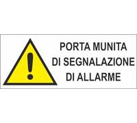 M-ITALY CARTELLO SEGNALETICO UNI - PORTA MUNITA DI SEGNALAZIONE DI ALLARME mod 2 - Adesivo Extra Resistente, Pannello in Forex, Pannello In Alluminio (15x6, Adesivo)