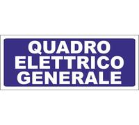 M-ITALY CARTELLO SEGNALETICO UNI - QUADRO ELETTRICO GENERALE FONDO BLU