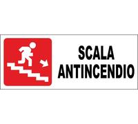 M-ITALY CARTELLO SEGNALETICO UNI - SCALA ANTINCENDIO MODELLO 3