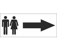 M-ITALY CARTELLO SEGNALETICO UNI - TOILETTE UOMINI E DONNE CON FRECCIA PERSONAL