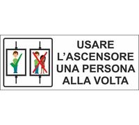 M-ITALY CARTELLO SEGNALETICO UNI - USARE L'ASCENSORE UNA PERSONA ALLA VOLTA