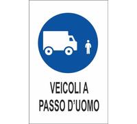 M-ITALY CARTELLO SEGNALETICO - VEICOLI A PASSO D'UOMO - Adesivo Extra Resistente, Pannello in Forex, Pannello In Alluminio (30x42, Plastica)