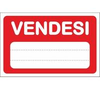 M-ITALY CARTELLO SEGNALETICO - VENDESI ROSSO - Adesivo Extra Resistente, Pannello in Forex, Pannello In Alluminio (Plastica, 30x42 cm)