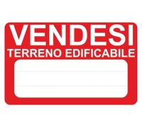 M-ITALY CARTELLO SEGNALETICO - VENDESI TERRENO EDIFICABILE - Adesivo Extra Resistente, Pannello in Forex, Pannello In Alluminio (Plastica, 20x31 cm)