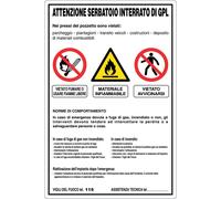 M-ITALY CARTELLO - SERBATOIO INTERRATO GPL - NORME DI COMPORTAMENTO - Segnale