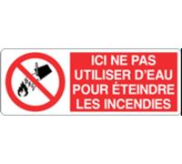 M-ITALY CARTELLO UNI - ICE NE PAS UTILISER D'EAU POUR ETEINDRE LES INCENDIES