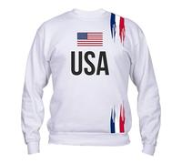 M-Italy Felpa a Girocollo Uomo & BAMBIN - Copa America USA - Super vestibilità Top qualità (IT, Testo, M, Regular, Regular, Bianco)