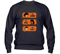 M-Italy Felpa a Girocollo Uomo & BAMBIN - h. e b. The Good The Bad The Ugly - Super vestibilità Top qualità (7-8 Anni, Nero)