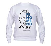 M-Italy Felpa a Girocollo Uomo & BAMBIN - Il Fenomeno R9 - Super vestibilità Top qualità (12-14 Anni, Nera)