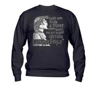 M-Italy Felpa a Girocollo Uomo & BAMBIN - VIRTUTE - Dante Alighieri - Super vestibilità Top qualità (IT, Testo, M, Regular, Regular, Nero)