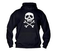 M-Italy Felpa Cappuccio Uomo & BAMBIN - Capitan Harlock - Super vestibilità Top qualità (IT, Testo, S, Regular, Regular, Nero)