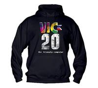 M-Italy Felpa Cappuccio Uomo & BAMBIN - Commodore Vic 20 - Super vestibilità Top qualità (IT, Testo, XS, Regular, Regular, Nero)