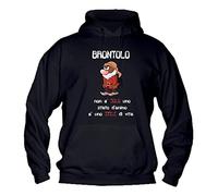 M-Italy Felpa con Cappuccio Uomo & BAMBIN - Brontolo Non è' Solo Uno Stato D'ANIMO - Super vestibilità Top qualità (5-6 Anni, Bianca)