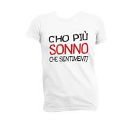 M-Italy T-Shirt Donna - Grafica Simpatica - più Sonno Che Sentimenti - Maglietta Super vestibilità Top qualità (IT, Testo, S, Regular, Regular, Blu)