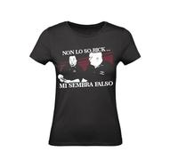 M-Italy T-Shirt Donna - Non Lo SO Rick - Meme - Maglietta Super vestibilità Top qualità (IT, Testo, S, Regular, Regular, Nero)