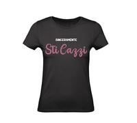 M-Italy T-Shirt Donna - SINCERAMENTE STICAZZI - Maglietta Super vestibilità Top qualità (IT, Testo, S, Regular, Regular, Rosso)