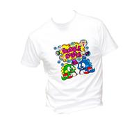 M-Italy T-Shirt Uomo & BAMBIN - Bubble Bobble- - Maglietta Super vestibilità Top qualità (M, Bianco)