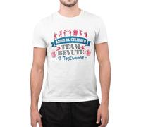 M-Italy T-Shirt Uomo & Bambino - Addio al Celibato - Team Bevute Testimone Matrimonio - Maglietta Maglia Super vestibilità Top qualità (IT, Testo, M, Regular, Regular, Nera)