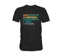 M-Italy T-Shirt Uomo & Bambino - Amo la Montagna e la mia birretta - Maglietta Maglia Tshirt Super vestibilità Top qualità (IT, Testo, M, Regular, Regular, Gialla)