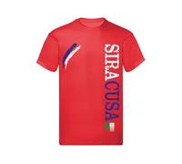 M-Italy T-Shirt Uomo & Bambino - Città di Siracusa - Maglietta Maglia Tshirt Super vestibilità Top qualità (IT, Testo, 3XS, Regular, Regular, Rossa)