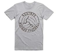 M-Italy T-Shirt Uomo & Bambino - Contro Il Calcio Moderno - Against Modern Football - Maglietta Maglia Tshirt Super vestibilità Top qualità (IT, Testo, M, Regular, Regular, Grigia)