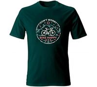 M-Italy T-Shirt Uomo & Bambino - Don T Worry Bike Happy - Maglietta Maglia Tshirt Super vestibilità Top qualità (IT, Testo, S, Regular, Regular, Blu)
