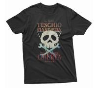 M-Italy T-Shirt Uomo & Bambino - Il Suo Teschio è Una Bandiera Che Vuol Dire libertà - Maglietta Maglia Tshirt Super vestibilità Top qualità (IT, Testo, M, Regular, Regular, Nera)