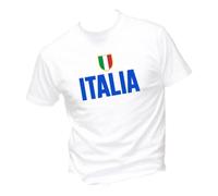 M-Italy T-Shirt Uomo & Bambino - Italia Scudetto Tricolore Bandiera Italiana - Maglietta Maglia Tshirt Super vestibilità Top qualità (IT, Testo, L, Regular, Regular, Bianca)
