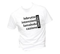 M-Italy T-Shirt Uomo & Bambino - Le brutte intenzioni la maleducazione - Maglietta Maglia Tshirt Super vestibilità Top qualità (IT, Testo, M, Regular, Regular, Bianca)
