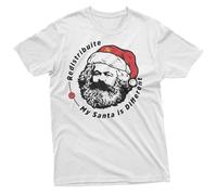 M-Italy T-Shirt Uomo & Bambino - Merry Xmarx Il Mio Babbo Natale è differente - Maglietta Maglia Tshirt Super vestibilità Top qualità (IT, Testo, XL, Regular, Regular, Bianca)