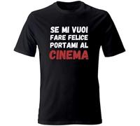 M-Italy T-Shirt Uomo & Bambino - portami al Cinema - Maglietta Maglia Tshirt Super vestibilità Top qualità (IT, Testo, M, Regular, Regular, Bianca)
