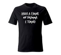 M-Italy T-Shirt Uomo & Bambino - Vado e torno - Maglietta Maglia Tshirt Super vestibilità Top qualità (IT, Testo, S, Regular, Regular, Gialla)