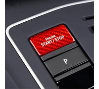 M.JVisun Fibra di Carbonio Auto Accensione Avviamento Interruttore Adesivi Motore Start Stop Pulsante Cover per Volkswagen Golf 8 2021-2023 - Rosso