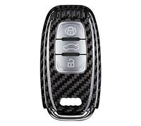 M.JVisun Genuino Fibra di Carbonio Custodie per Chiavi Auto Per Audi A4 A4L A5 A6 A6L A7 A8 Q5 Q8 R8 RS4 RS5 RS6 RS7 S4 S5 S6 S7 S8 SQ5 Cover Chiavi Guscio Chiave - Nero
