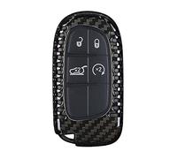 M.JVisun Genuino Fibra di Carbonio Custodie per Chiavi Auto Per Jeep Compass Grand Cherokee SRT Renegade Trailhawk Intelligente Cover Chiave Guscio Chiave - B Stile - Nero