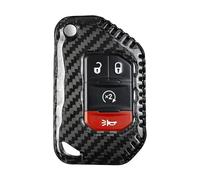 M.JVisun Genuino Fibra di Carbonio Custodie per Chiavi Auto Per Jeep Gladiator JT Sahara JLU Wrangler JL JLU Rubicon 2018-2024 Cover Chiave Guscio Chiave - Nero